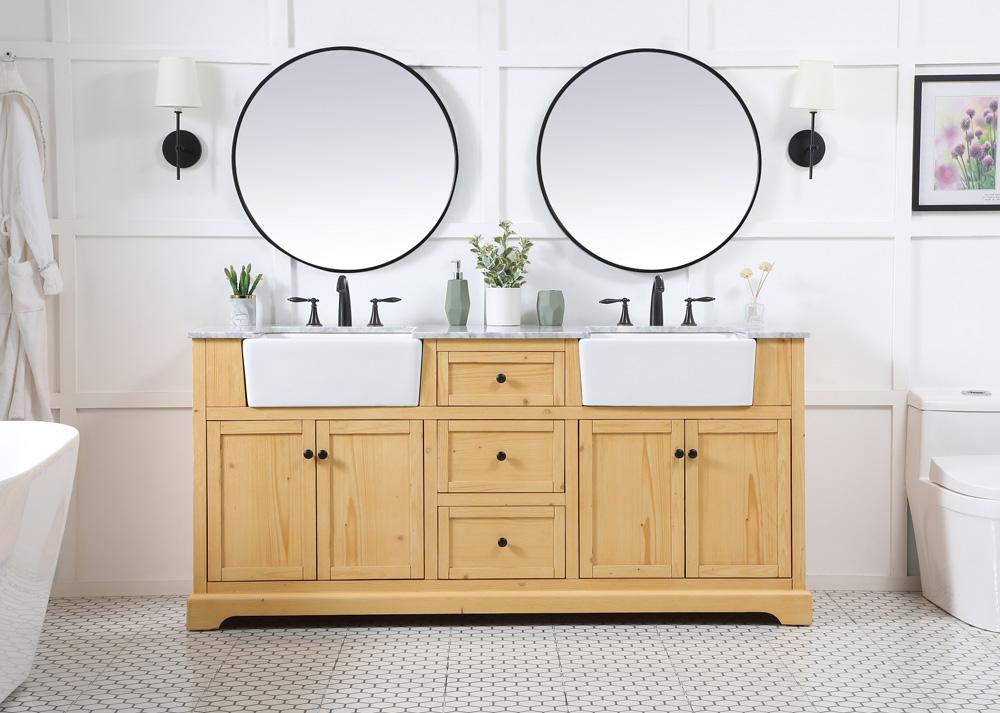 Elegant Furniture & Lighting - Franklin 72 inch double bathroom vanity in natural wood - VF60272DNW veiw 5