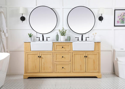 Elegant Furniture & Lighting - Franklin 72 inch double bathroom vanity in natural wood - VF60272DNW veiw 5