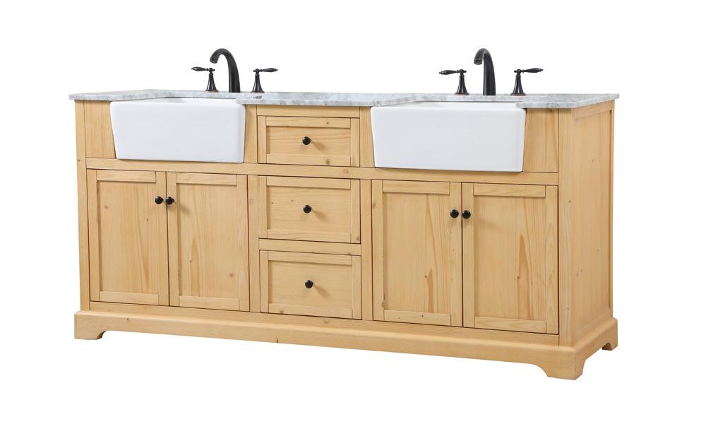 Elegant Furniture & Lighting - Franklin 72 inch double bathroom vanity in natural wood - VF60272DNW veiw 8
