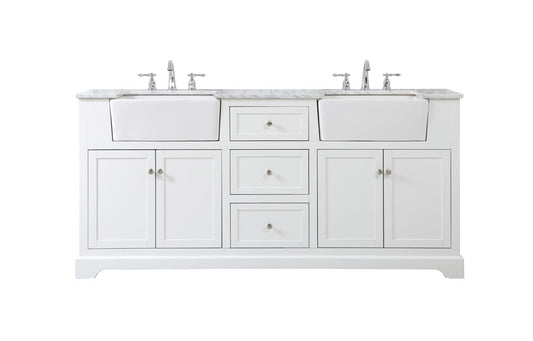 Elegant Furniture & Lighting - Franklin 72 inch double bathroom vanity in white - VF60272DWH veiw 1