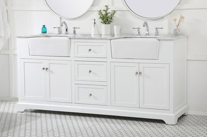 Elegant Furniture & Lighting - Franklin 72 inch double bathroom vanity in white - VF60272DWH veiw 3
