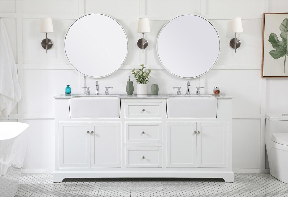 Elegant Furniture & Lighting - Franklin 72 inch double bathroom vanity in white - VF60272DWH veiw 5