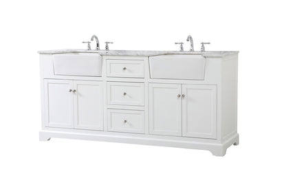Elegant Furniture & Lighting - Franklin 72 inch double bathroom vanity in white - VF60272DWH veiw 8