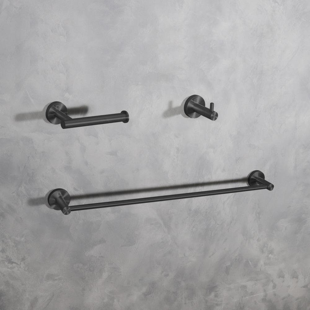Elegant Furniture & Lighting - Freya 3-Piece Bathroom Hardware Set in Matte Black - HWB-11S3HMBK veiw 2