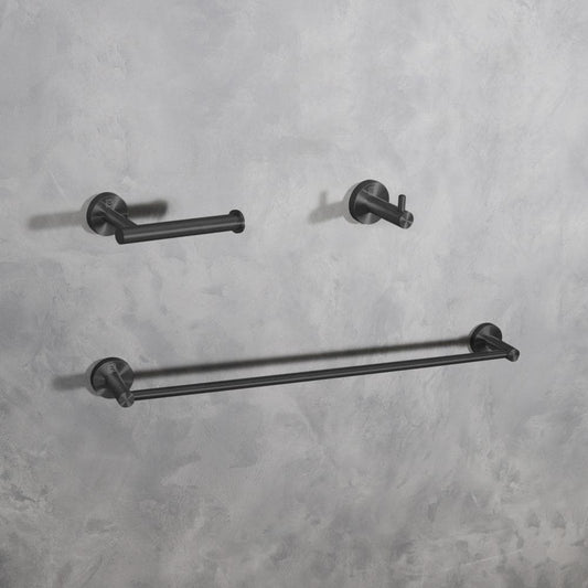 Elegant Furniture & Lighting - Freya 3-Piece Bathroom Hardware Set in Matte Black - HWB-11S3HMBK veiw 2