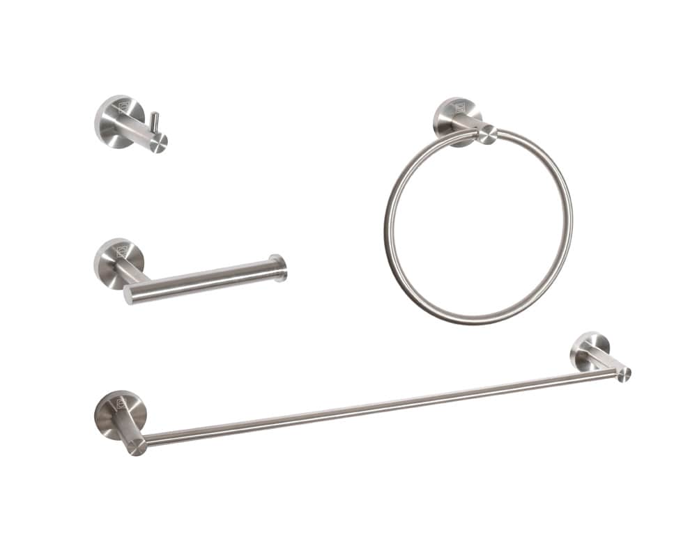 Elegant Furniture & Lighting - Freya 4-Piece Bathroom Hardware Set in Brushed Nickel - HWB-11S4BNK veiw 1