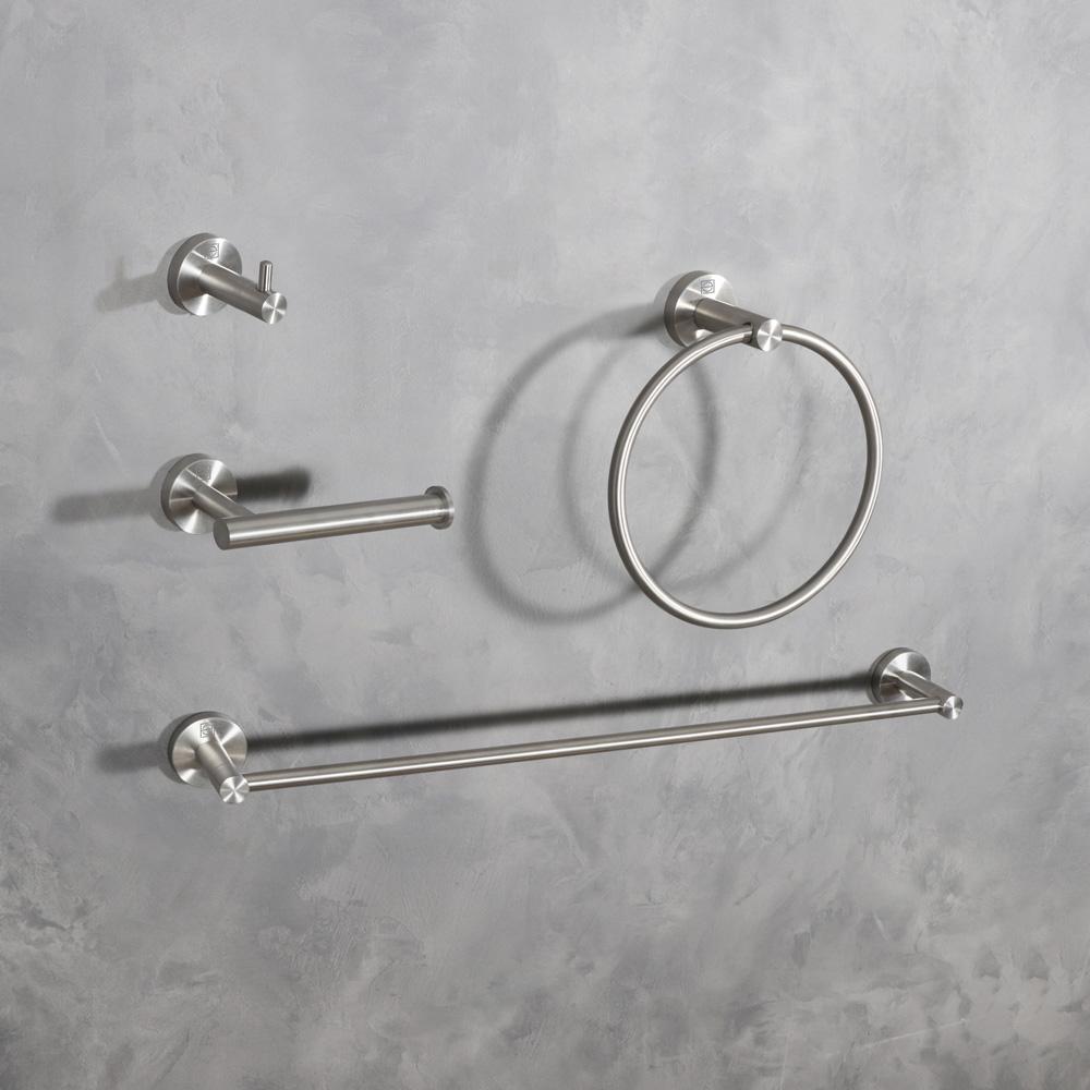 Elegant Furniture & Lighting - Freya 4-Piece Bathroom Hardware Set in Brushed Nickel - HWB-11S4BNK veiw 2