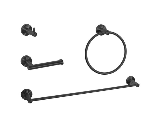 Elegant Furniture & Lighting - Freya 4-Piece Bathroom Hardware Set in Matte Black - HWB-11S4MBK veiw 1