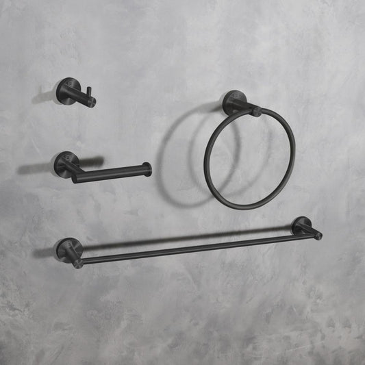 Elegant Furniture & Lighting - Freya 4-Piece Bathroom Hardware Set in Matte Black - HWB-11S4MBK veiw 2