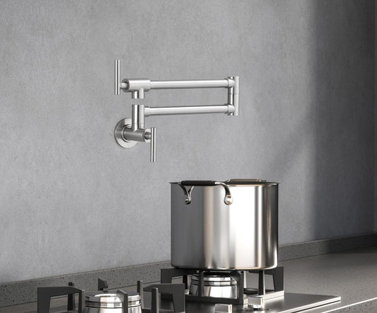 Elegant Furniture & Lighting - Gabriel Wall Mounted Pot Filler in Brushed Nickel - FAK-312BNK veiw 2