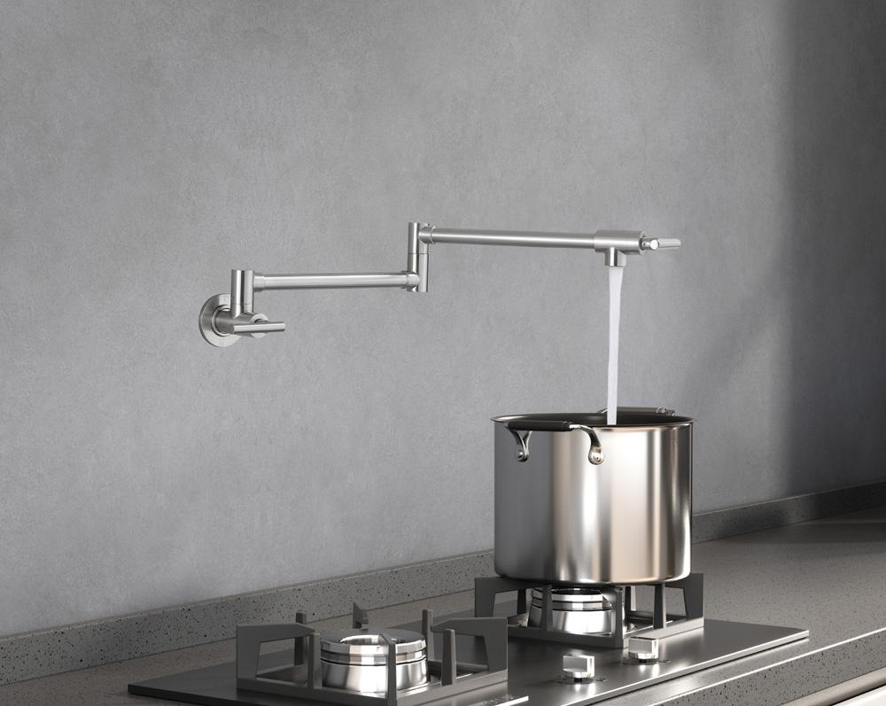 Elegant Furniture & Lighting - Gabriel Wall Mounted Pot Filler in Brushed Nickel - FAK-312BNK veiw 4
