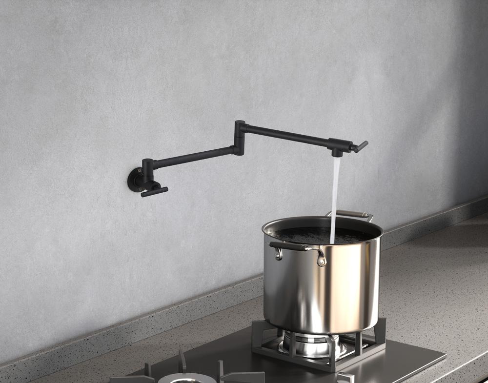 Elegant Furniture & Lighting - Gabriel Wall Mounted Pot Filler in Matte Black - FAK-312MBK veiw 4