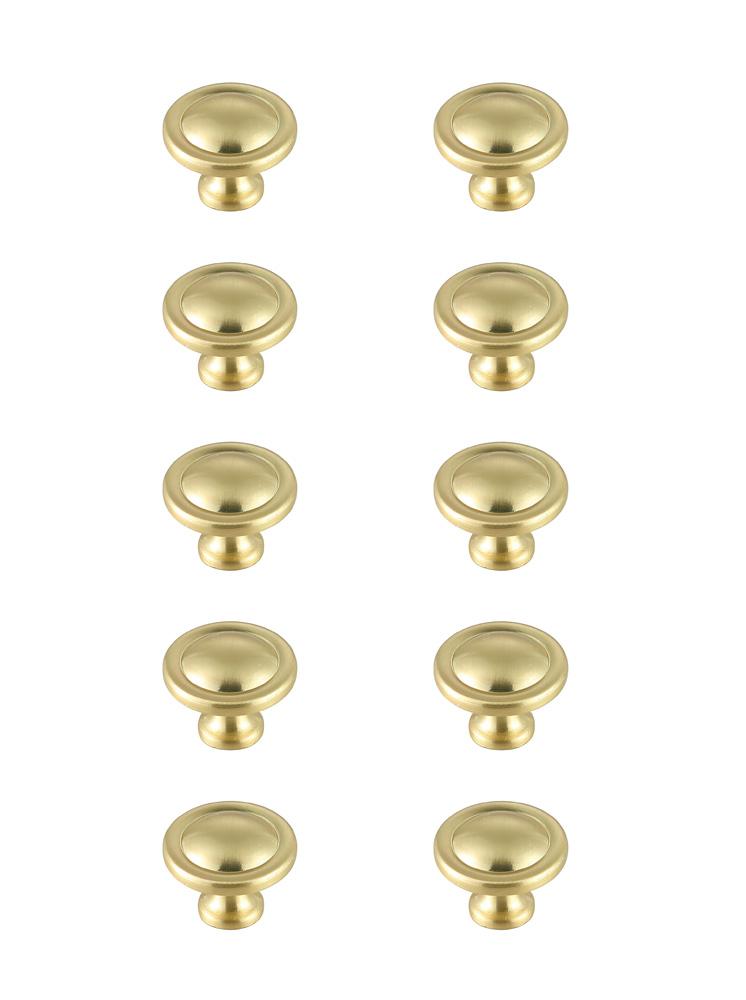 Elegant Furniture & Lighting - Garlande 1.2in Diameter Brushed Gold Mushroom Knob Multipack (Set of 10) - KB2007-GD-10PK veiw 1