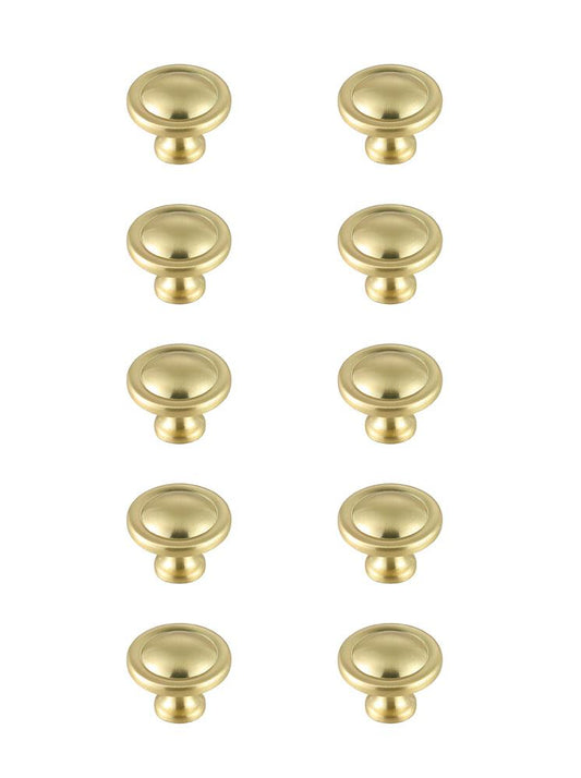 Elegant Furniture & Lighting - Garlande 1.2in Diameter Brushed Gold Mushroom Knob Multipack (Set of 10) - KB2007-GD-10PK veiw 1