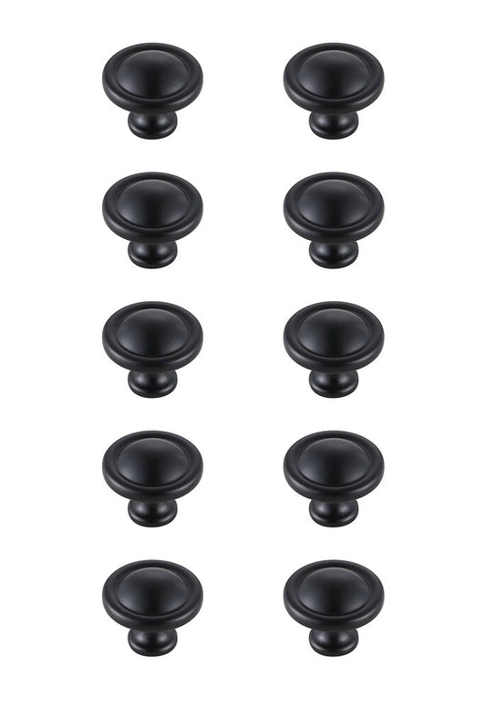 Elegant Furniture & Lighting - Garlande 1.2in Diameter Matte Black Mushroom Knob Multipack (Set of 10) - KB2007-MB-10PK veiw 1