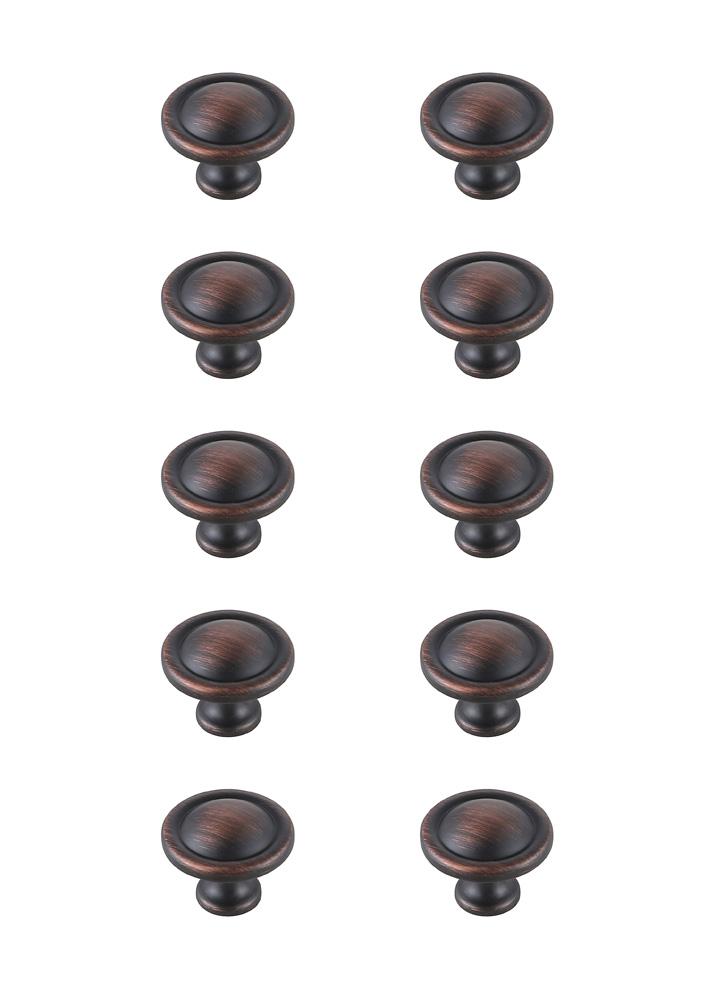 Elegant Furniture & Lighting - Garlande 1.2in Diameter Oil-rubbed Bronze Mushroom Knob Multipack (Set of 10) - KB2007-ORB-10PK veiw 1