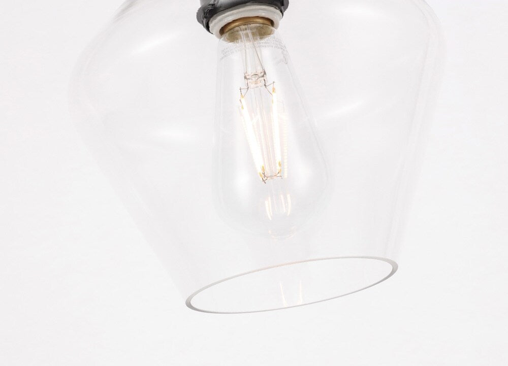 Elegant Furniture & Lighting - Gene 1 light Black and Clear glass Flush mount - LD2254BK veiw 5