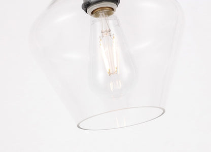 Elegant Furniture & Lighting - Gene 1 light Black and Clear glass Flush mount - LD2254BK veiw 5