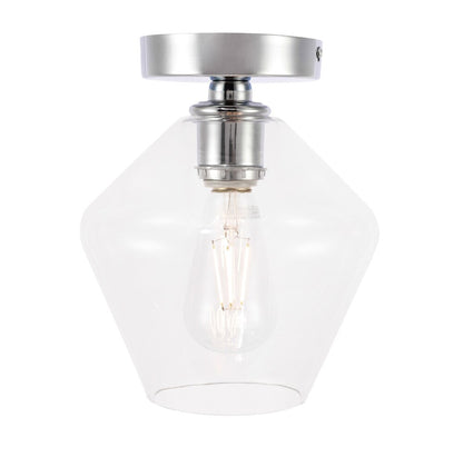 Elegant Furniture & Lighting - Gene 1 light Chrome and Clear glass Flush mount - LD2254C veiw 1