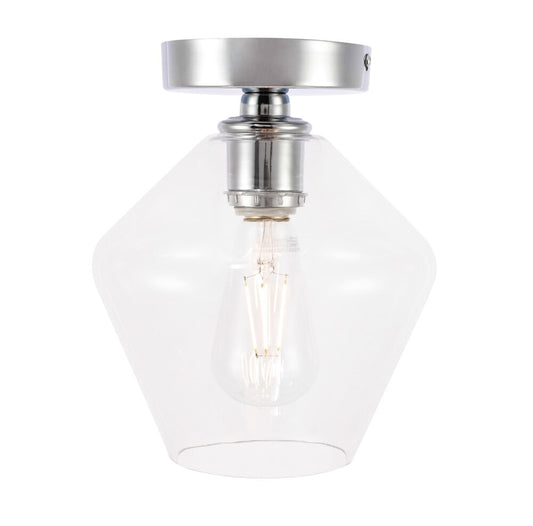 Elegant Furniture & Lighting - Gene 1 light Chrome and Clear glass Flush mount - LD2254C veiw 1