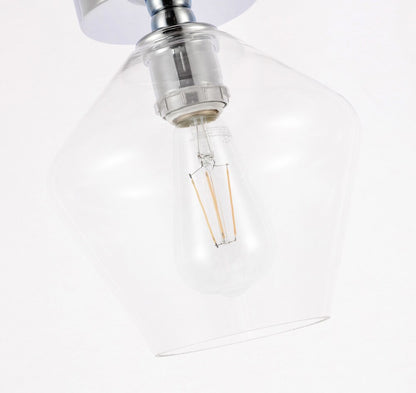Elegant Furniture & Lighting - Gene 1 light Chrome and Clear glass Flush mount - LD2254C veiw 3