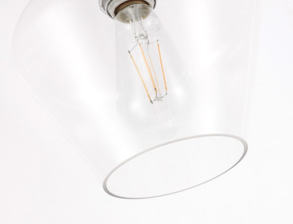Elegant Furniture & Lighting - Gene 1 light Chrome and Clear glass Flush mount - LD2254C veiw 4