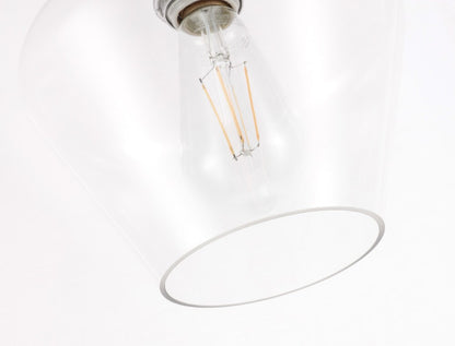 Elegant Furniture & Lighting - Gene 1 light Chrome and Clear glass Flush mount - LD2254C veiw 4