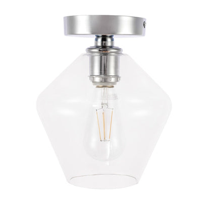 Elegant Furniture & Lighting - Gene 1 light Chrome and Clear glass Flush mount - LD2254C veiw 5