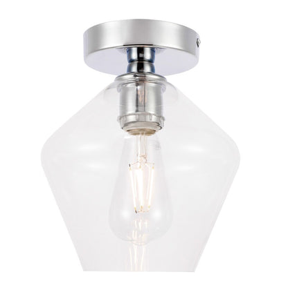 Elegant Furniture & Lighting - Gene 1 light Chrome and Clear glass Flush mount - LD2254C veiw 6
