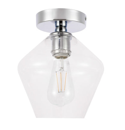 Elegant Furniture & Lighting - Gene 1 light Chrome and Clear glass Flush mount - LD2254C veiw 7