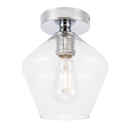 Elegant Furniture & Lighting - Gene 1 light Chrome and Clear glass Flush mount - LD2254C veiw 8
