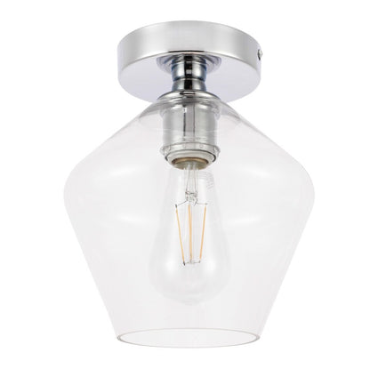 Elegant Furniture & Lighting - Gene 1 light Chrome and Clear glass Flush mount - LD2254C veiw 9