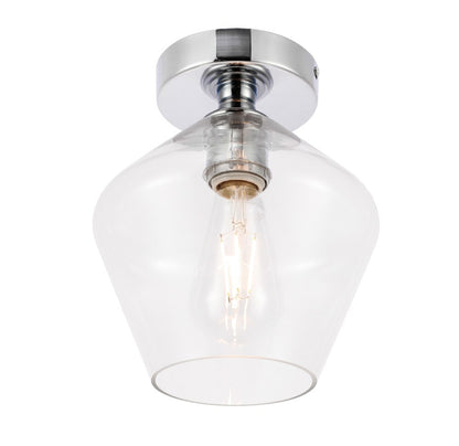 Elegant Furniture & Lighting - Gene 1 light Chrome and Clear glass Flush mount - LD2254C veiw 10