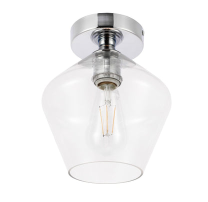 Elegant Furniture & Lighting - Gene 1 light Chrome and Clear glass Flush mount - LD2254C veiw 11