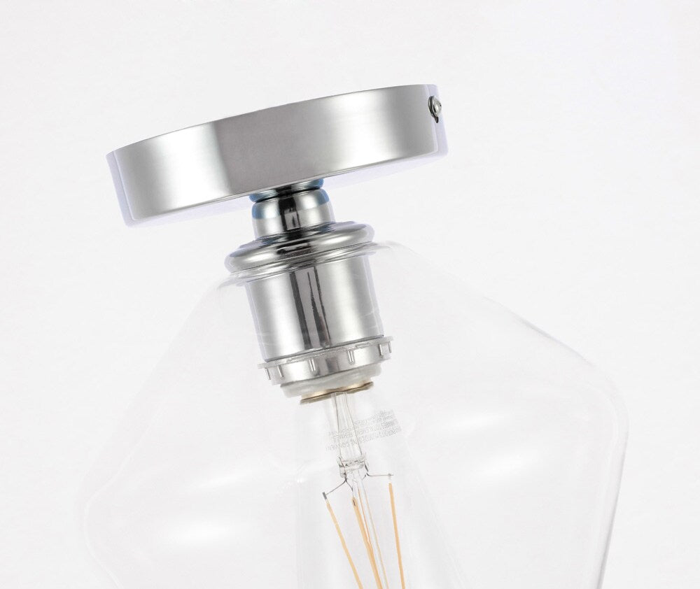 Elegant Furniture & Lighting - Gene 1 light Chrome and Clear glass Flush mount - LD2254C veiw 12