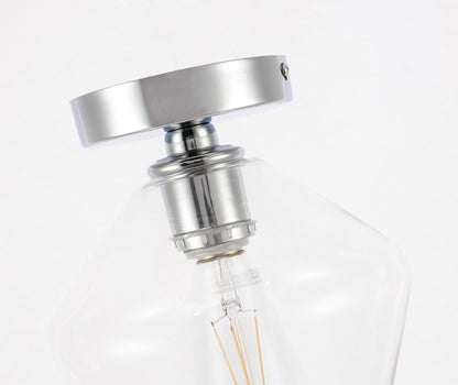Elegant Furniture & Lighting - Gene 1 light Chrome and Clear glass Flush mount - LD2254C veiw 12