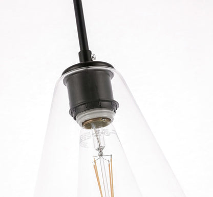 Elegant Furniture & Lighting - Gene 1 light Black and Clear glass pendant - LD2260BK veiw 5