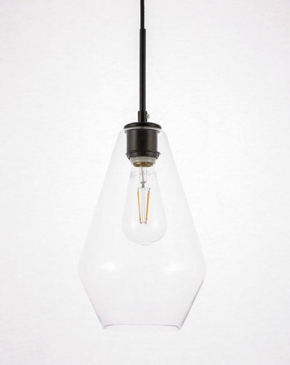 Elegant Furniture & Lighting - Gene 1 light Black and Clear glass pendant - LD2260BK veiw 15