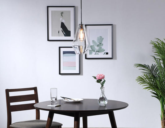Elegant Furniture & Lighting - Gene 1 light Chrome and Clear glass pendant - LD2260C veiw 2