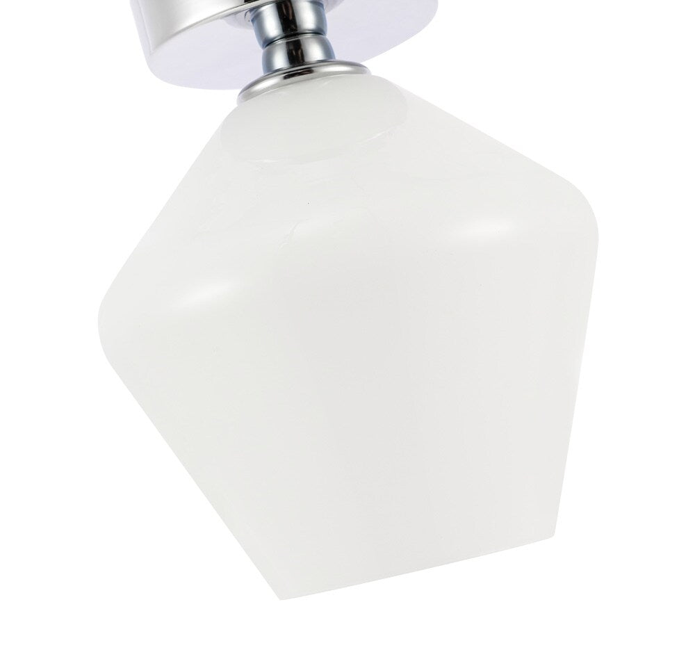 Elegant Furniture & Lighting - Gene 1 light Chrome and Frosted white glass Flush mount - LD2255C veiw 3