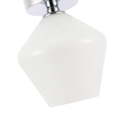 Elegant Furniture & Lighting - Gene 1 light Chrome and Frosted white glass Flush mount - LD2255C veiw 3