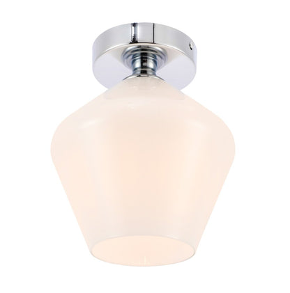 Elegant Furniture & Lighting - Gene 1 light Chrome and Frosted white glass Flush mount - LD2255C veiw 10