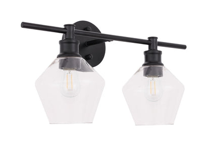 Elegant Furniture & Lighting - Gene 2 light Black and Clear glass Wall sconce - LD2312BK veiw 9