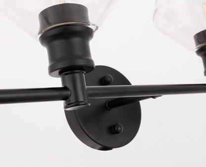Elegant Furniture & Lighting - Gene 2 light Black and Clear glass Wall sconce - LD2312BK veiw 10