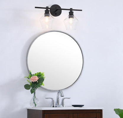 Elegant Furniture & Lighting - Gene 2 light Black and Clear glass Wall sconce - LD2312BK veiw 13