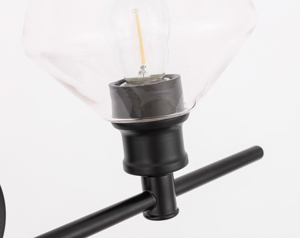 Elegant Furniture & Lighting - Gene 2 light Black and Clear glass Wall sconce - LD2312BK veiw 14