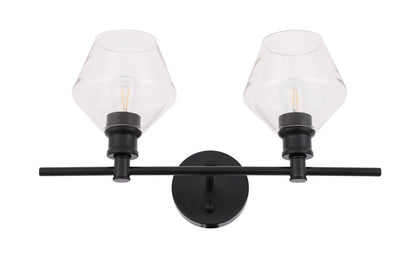 Elegant Furniture & Lighting - Gene 2 light Black and Clear glass Wall sconce - LD2312BK veiw 16