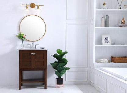 Elegant Furniture & Lighting - Gene 2 light Brass and Clear glass Wall sconce - LD2312BR veiw 2