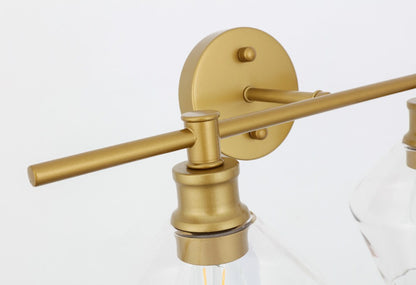 Elegant Furniture & Lighting - Gene 2 light Brass and Clear glass Wall sconce - LD2312BR veiw 10