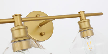 Elegant Furniture & Lighting - Gene 2 light Brass and Clear glass Wall sconce - LD2312BR veiw 11